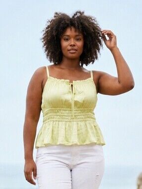 NWT Women’s RYEGRASS A Touch Of Lime Satin Camisole Tank Sz Large